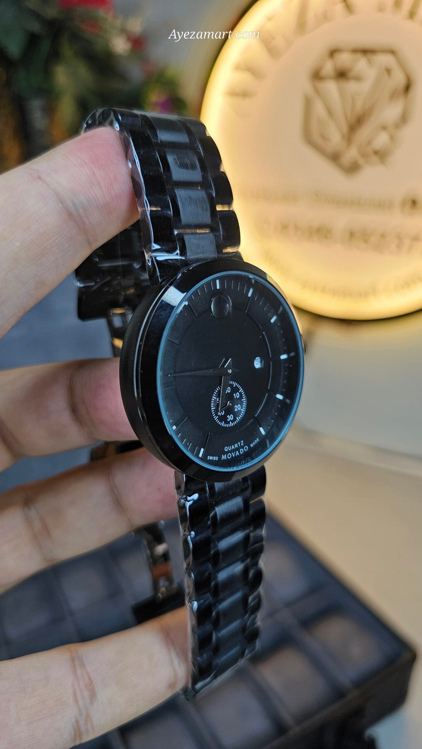 Movado Swiss Quartz Full Black Dial Watch | Ayeza Mart